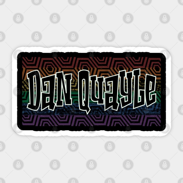 LGBTQ PATTERN AMERICA DAN QUAYLE Sticker by Zodiac BeMac